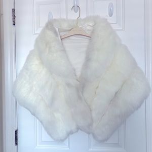 White Faux Fur Stole